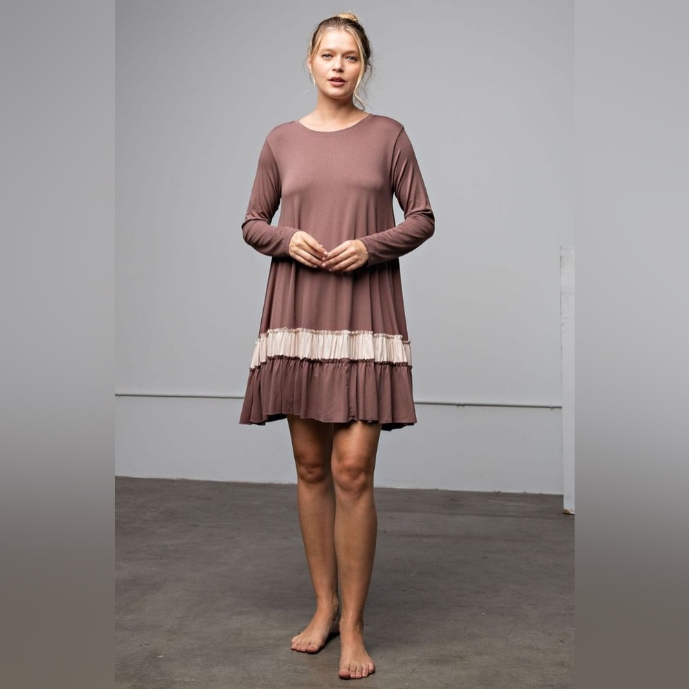 Easel Ruffle Bottom Dress NWT